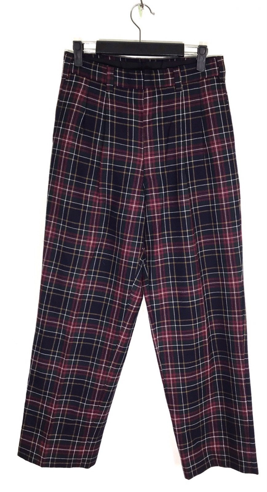 image of Vintage Bolaz Plaid Checkers Wool Trousers in Checkered, Men's (Size 30)
