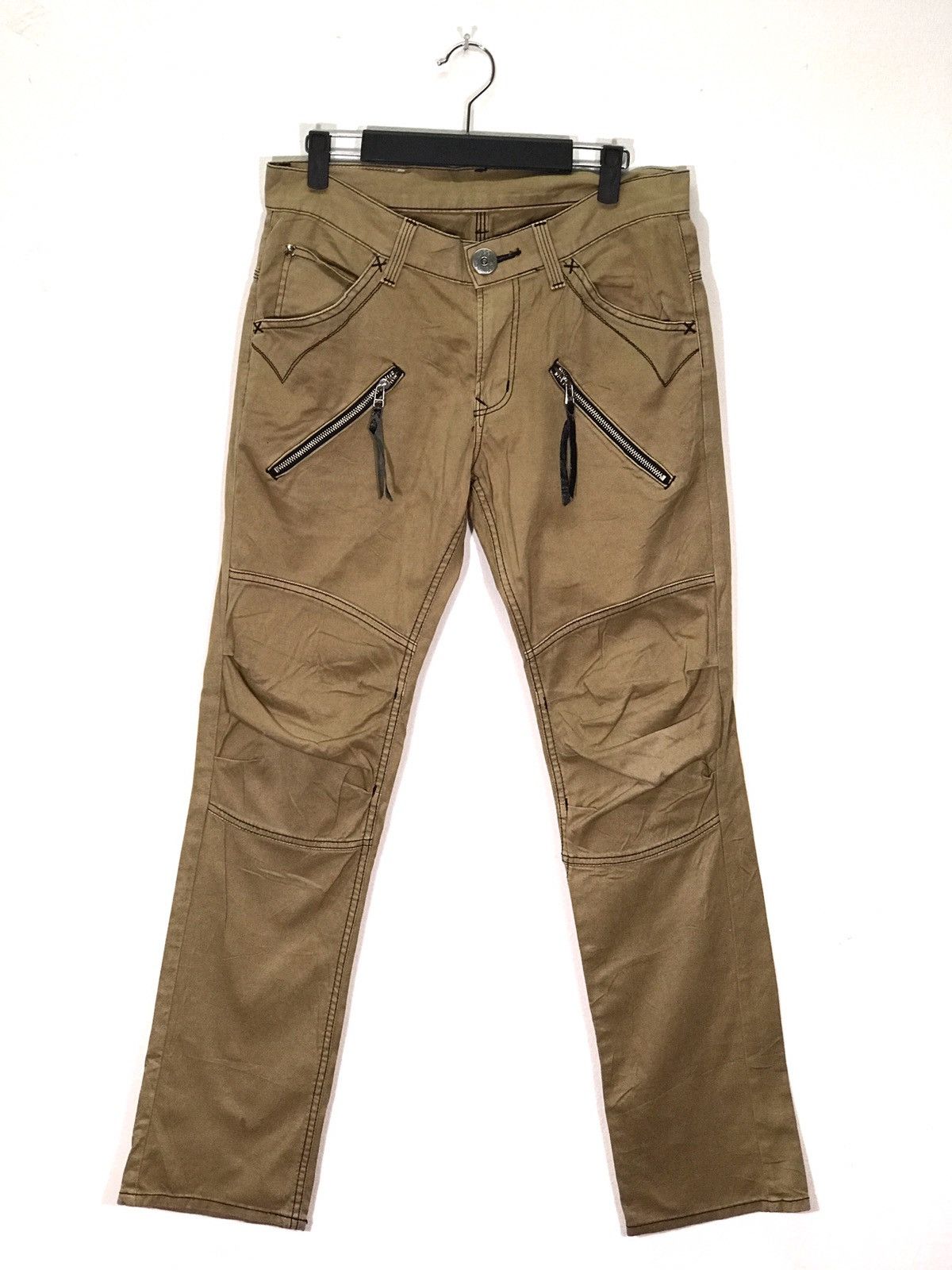 image of Lee Cowboy Zippered Punk Back Buckles Pants in Washed Brown, Men's (Size 32)