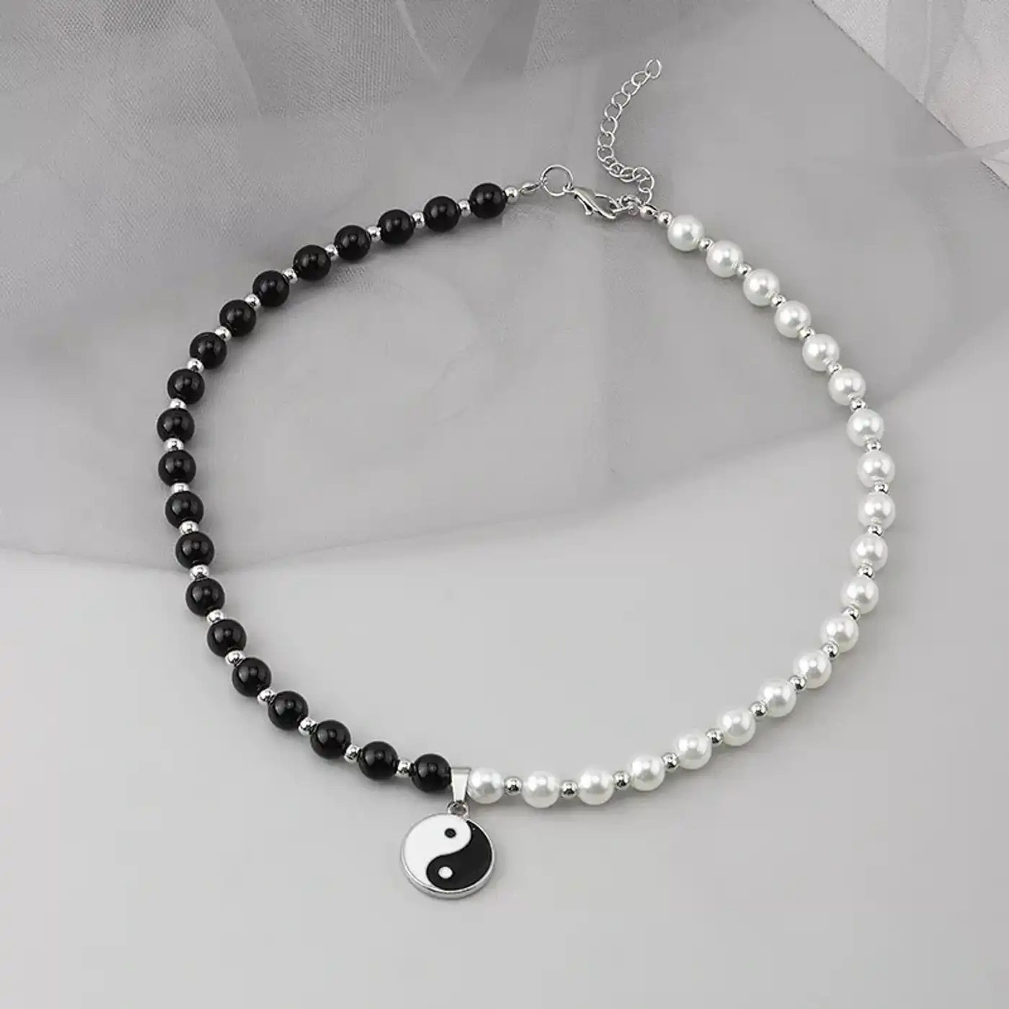 Jewelry Yin Yang Pendant Bead Necklace Lucky Asian Peace Love Chain Size ONE SIZE - 3 Thumbnail