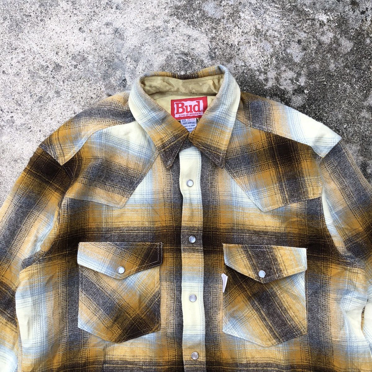 Budweiser × Vintage 🔥Rare🔥Vintage Budweiser Checkerd Western Flannel Shirts Size US M / EU 48-50 / 2 - 2 Thumbnail