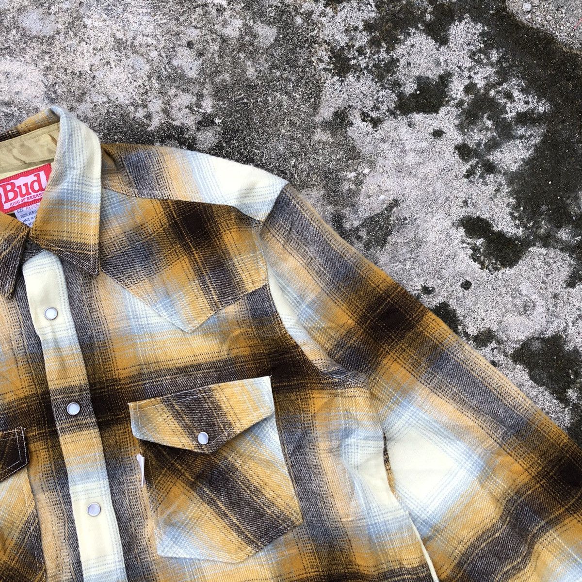Budweiser × Vintage 🔥Rare🔥Vintage Budweiser Checkerd Western Flannel Shirts Size US M / EU 48-50 / 2 - 5 Thumbnail