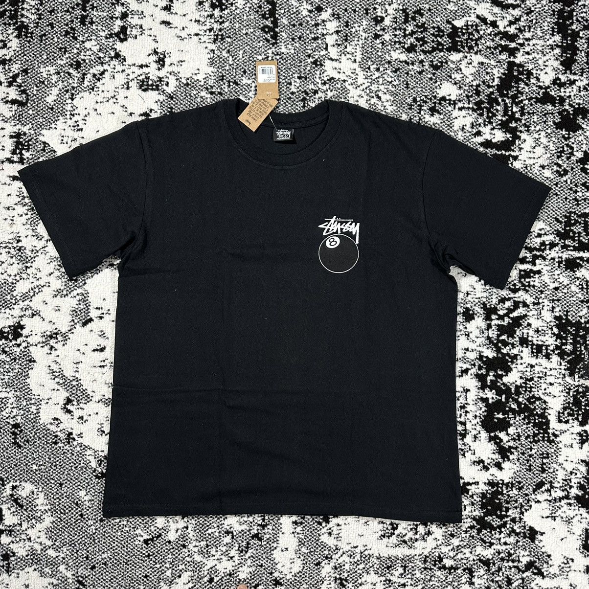 Stussy × Vintage STUSSY 8 BALL PIG.DYED TEE / LARGE / BLACK Size US L / EU 52-54 / 3 - 2 Thumbnail