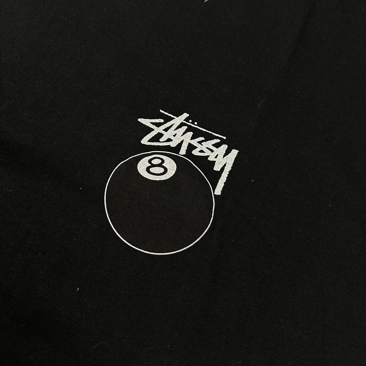 Stussy × Vintage STUSSY 8 BALL PIG.DYED TEE / LARGE / BLACK Size US L / EU 52-54 / 3 - 4 Thumbnail