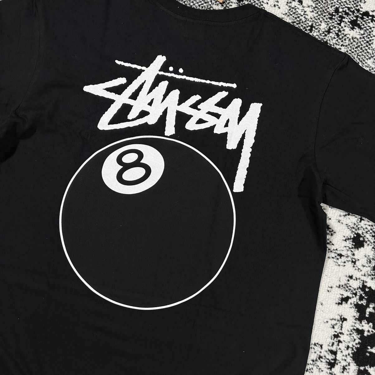 Stussy × Vintage STUSSY 8 BALL PIG.DYED TEE / LARGE / BLACK Size US L / EU 52-54 / 3 - 3 Thumbnail