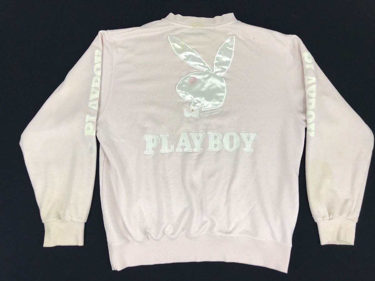 image of Sweatshirt Playboy Big Logo Embroidery Bunny in Light Pink, Women's (Size XL)
