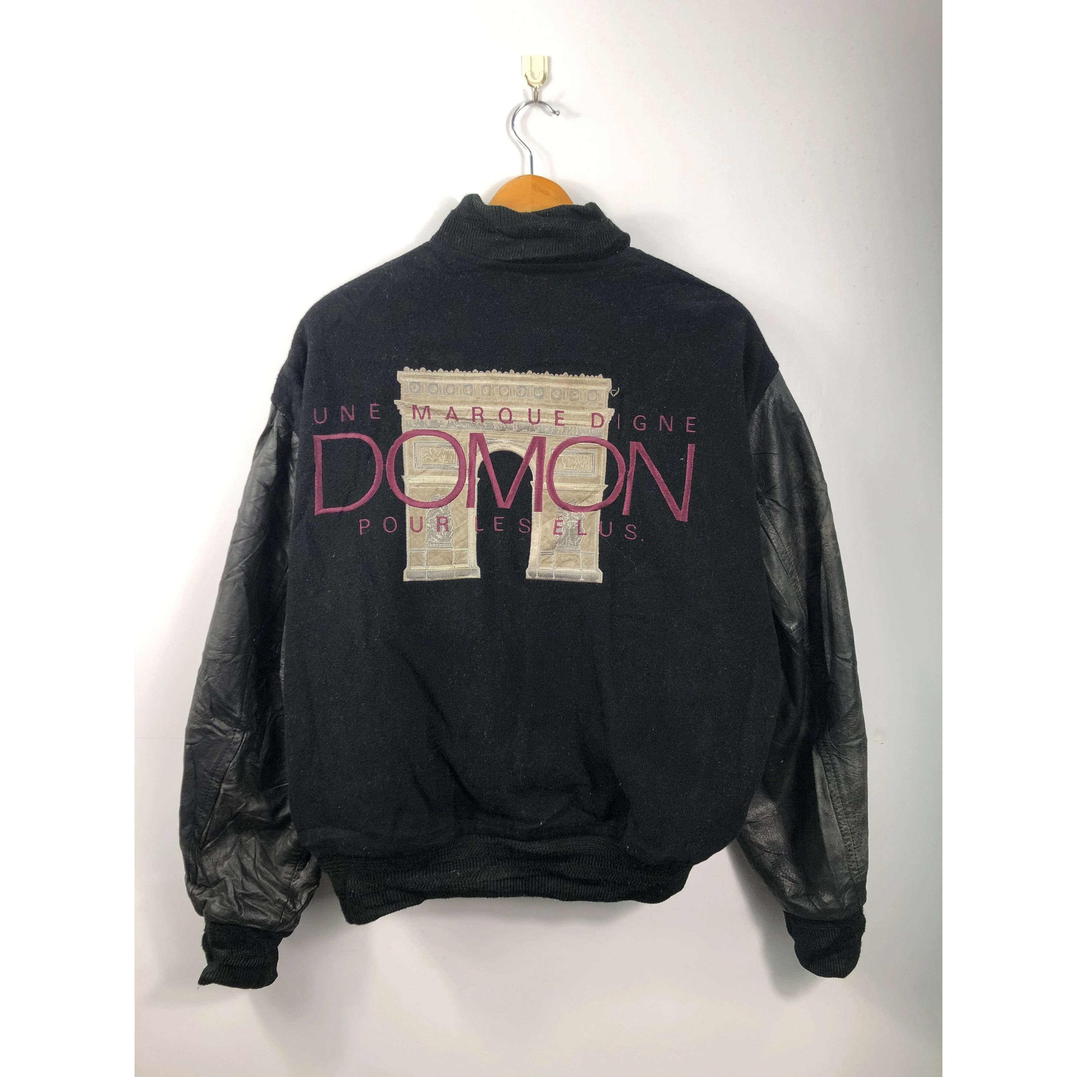 Japanese Brand × Vintage Vintage Varsity Jacket Leather Lining Domon Pour Homme V0010 Size US L / EU 52-54 / 3 - 1 Thumbnail