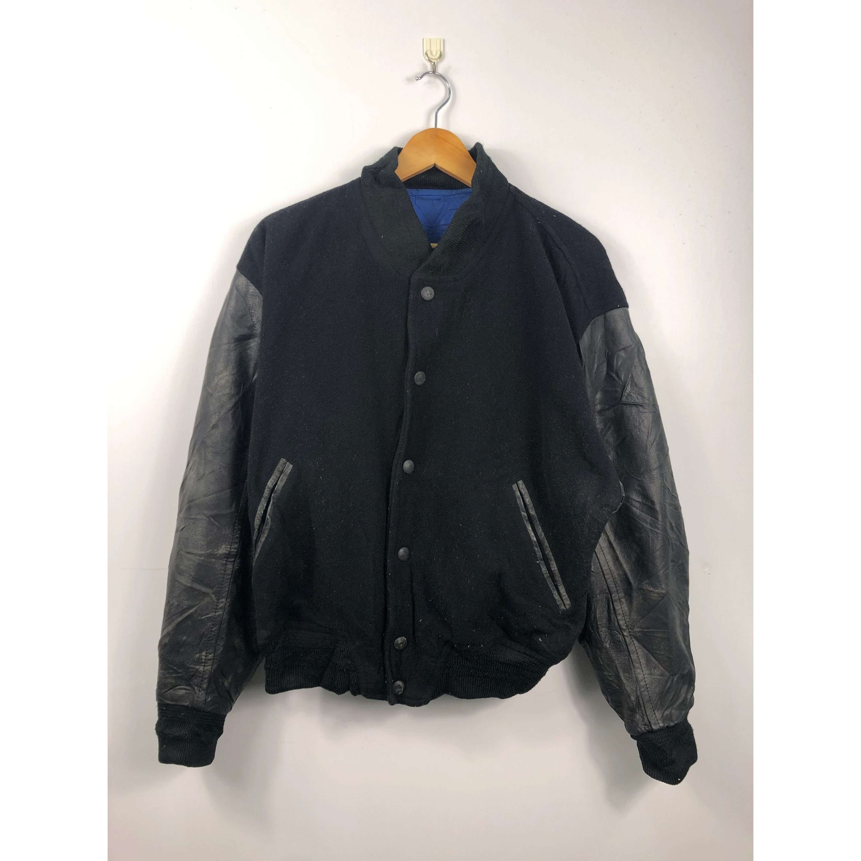 Japanese Brand × Vintage Vintage Varsity Jacket Leather Lining Domon Pour Homme V0010 Size US L / EU 52-54 / 3 - 2 Thumbnail