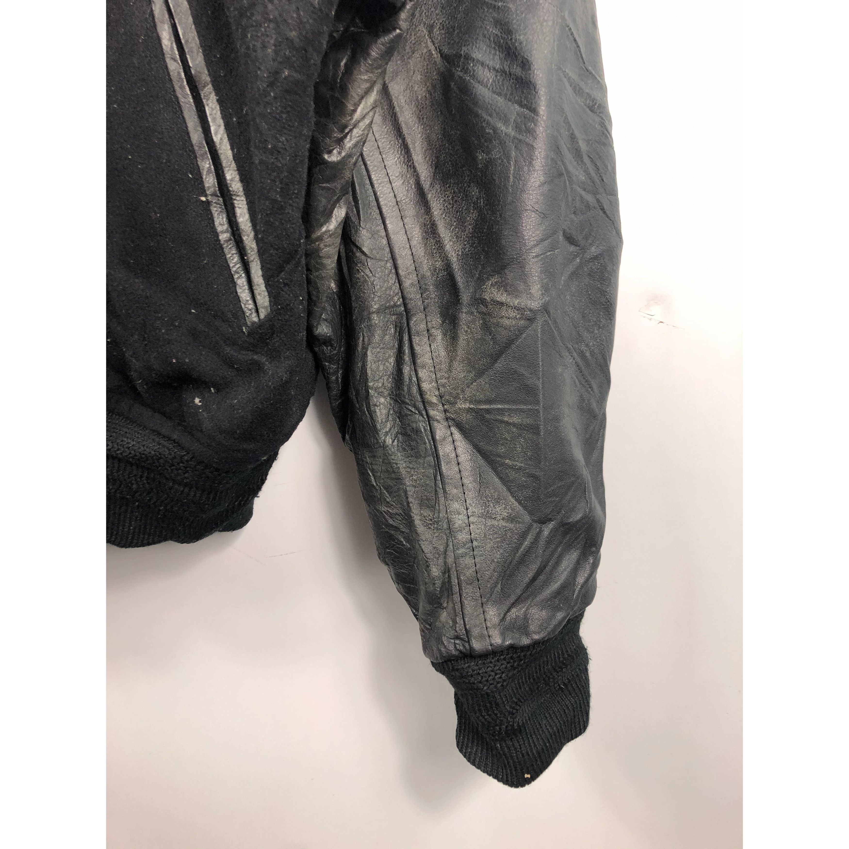 Japanese Brand × Vintage Vintage Varsity Jacket Leather Lining Domon Pour Homme V0010 Size US L / EU 52-54 / 3 - 3 Thumbnail