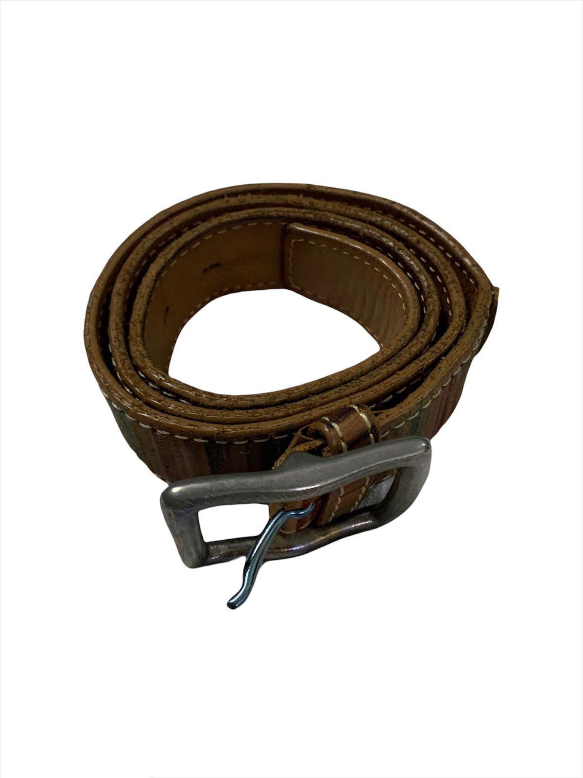 Issey Miyake Vintage Issey Miyake Brown Leather Belt Size 32 - 10 Thumbnail