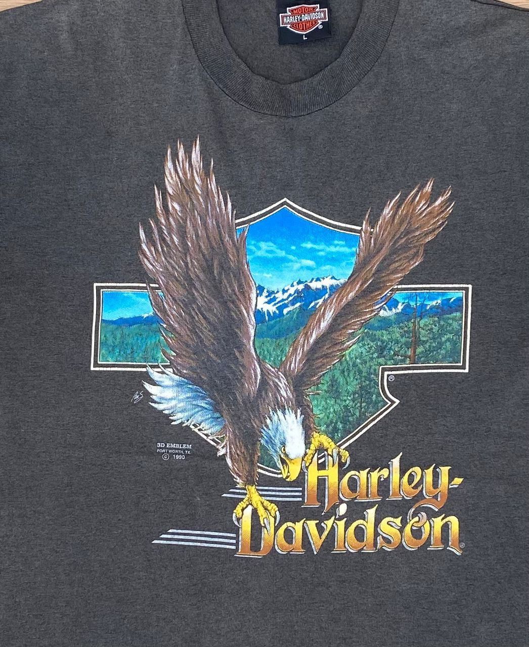 Harley Davidson × Vintage Vintage Tee D 35 Harley Davidson flying eagle Size US L / EU 52-54 / 3 - 2 Thumbnail