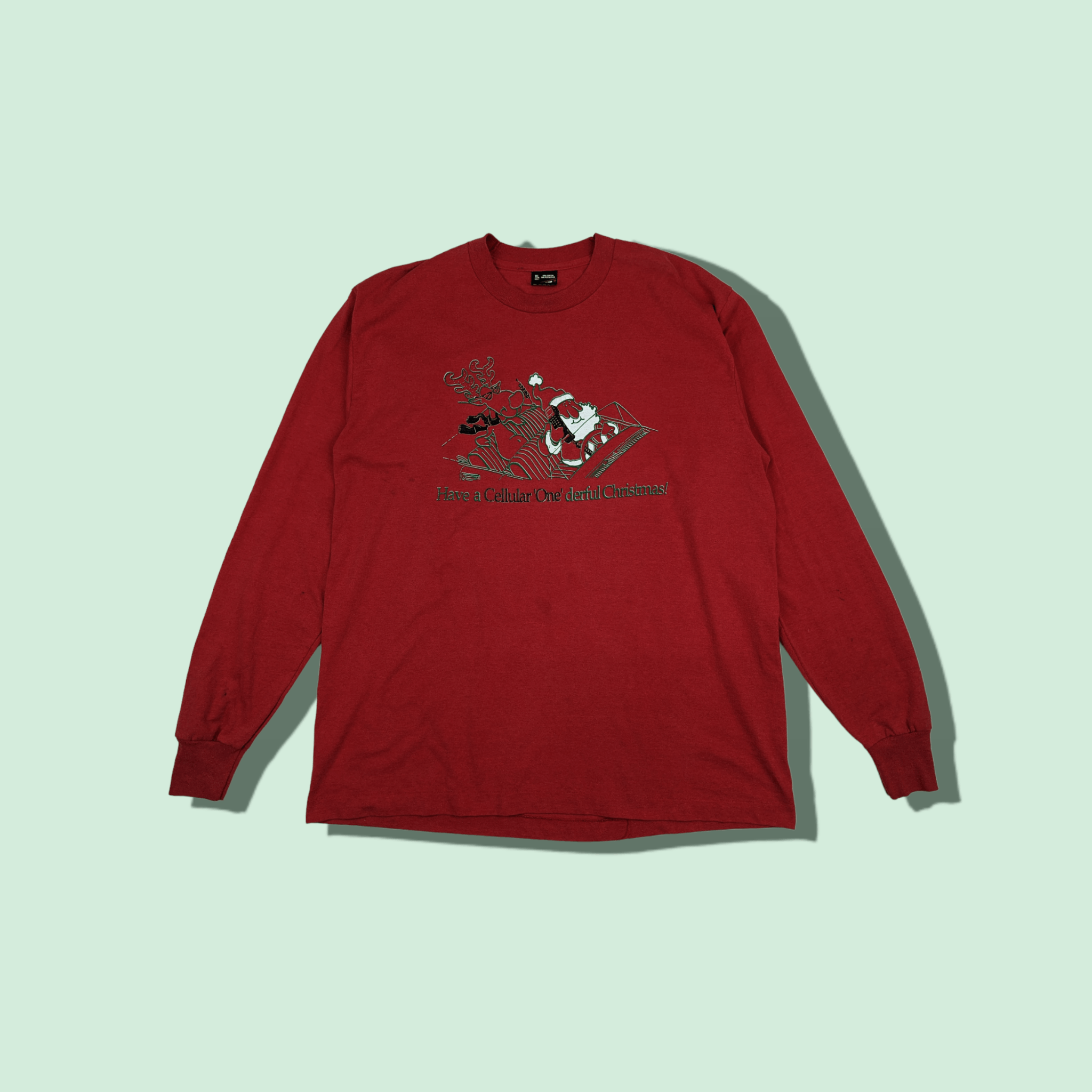 Vintage Vintage 80's FOTL Santa Claus Christmas Long Sleeve T-Shirt Size US XL / EU 56 / 4 - 1 Thumbnail