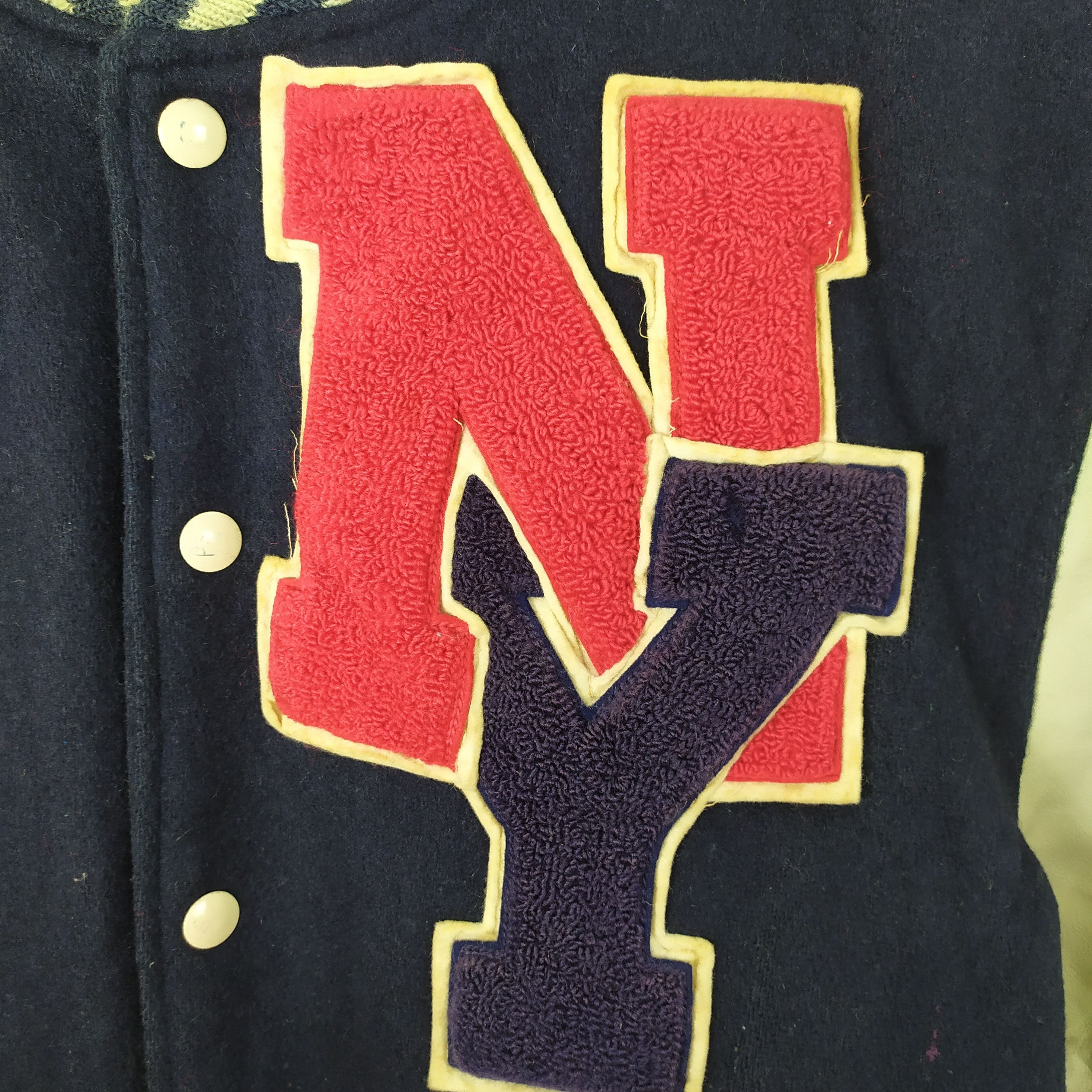 New York Yankees VINTAGE 70' NEW YORK YANKEES BASEBALL FADED VARSITY JACKET Size US S / EU 44-46 / 1 - 5 Thumbnail