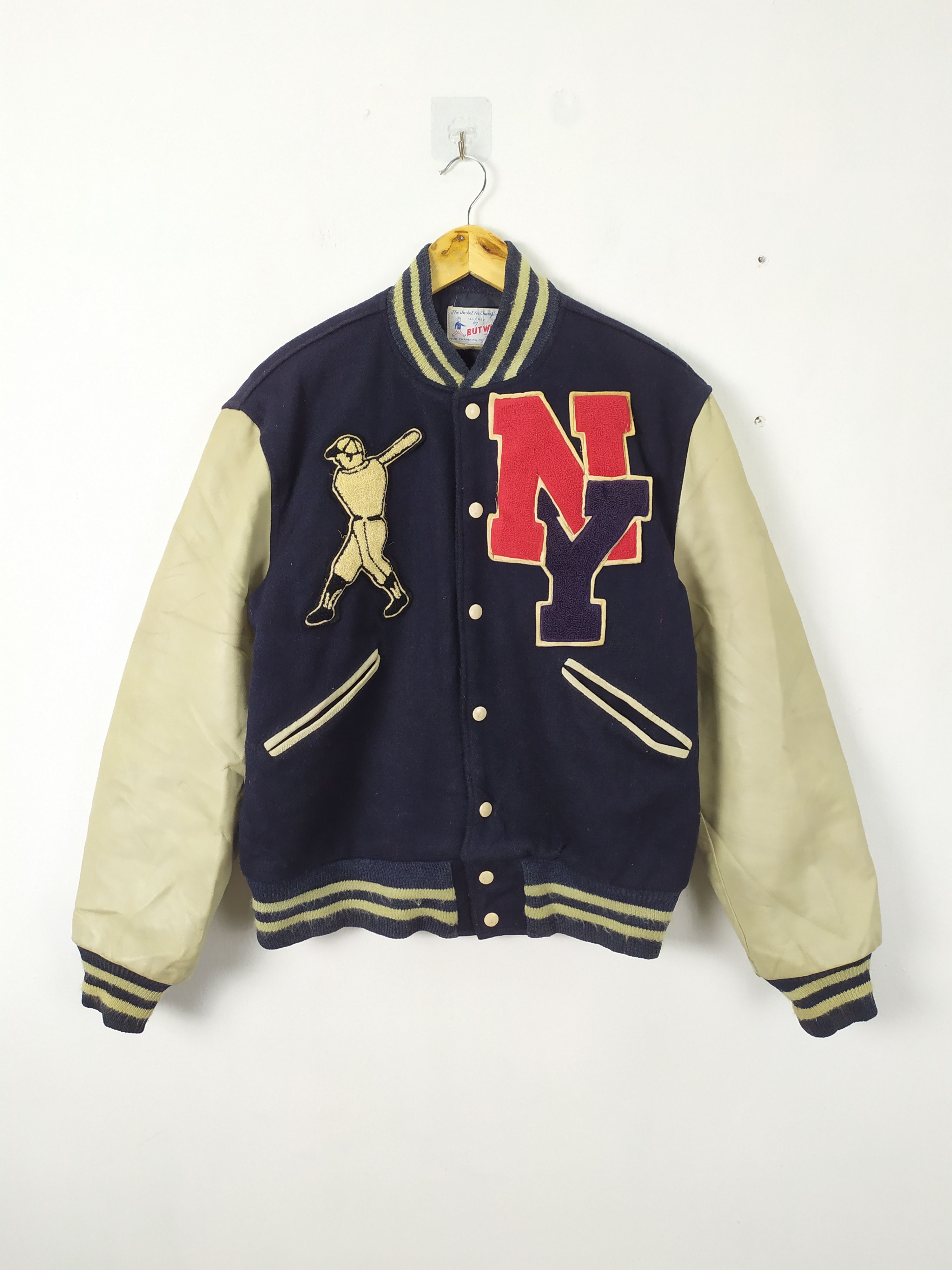 New York Yankees VINTAGE 70' NEW YORK YANKEES BASEBALL FADED VARSITY JACKET Size US S / EU 44-46 / 1 - 1 Thumbnail