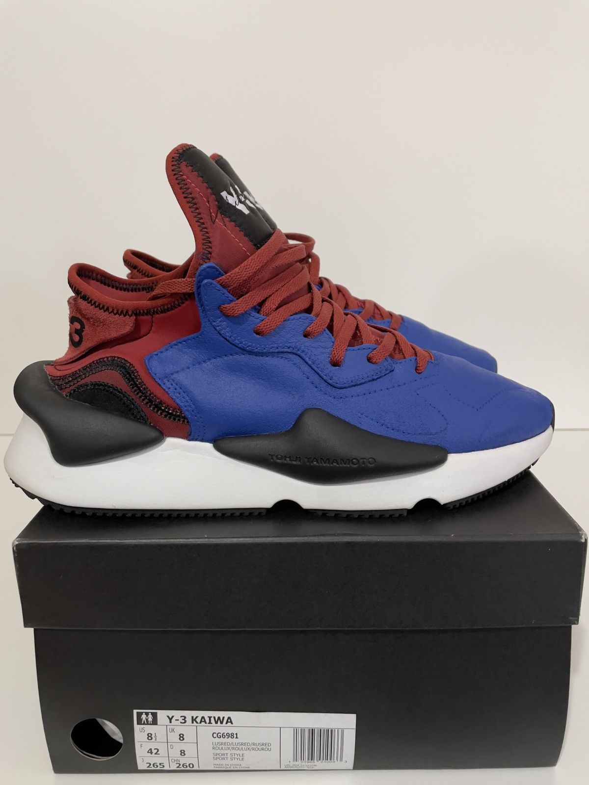 Yohji Yamamoto Y-3 Kaiwa Custom Royal blue & Burgundy Sz 8.5 Size US 8.5 / EU 41-42 - 2 Thumbnail
