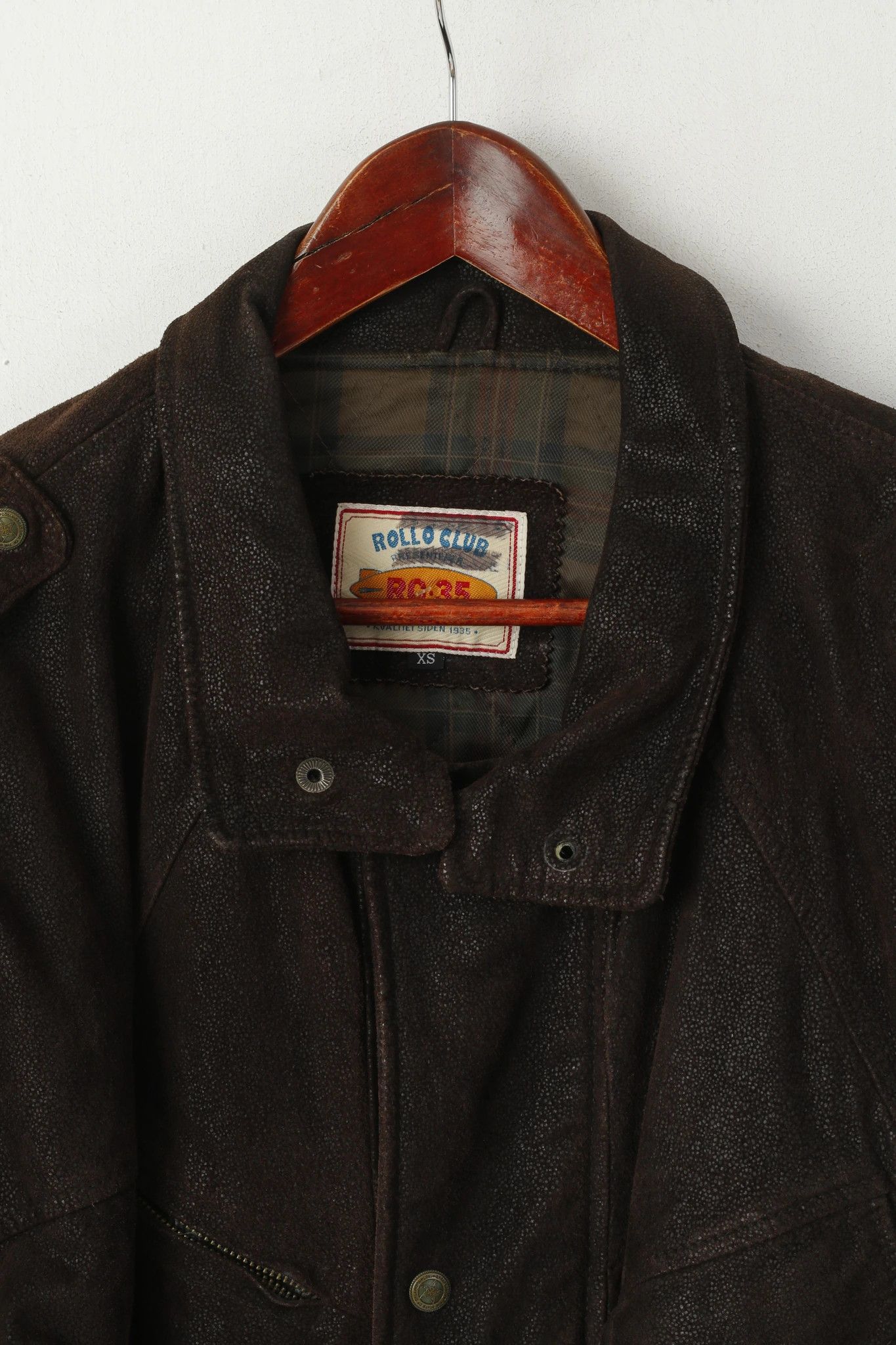 Vintage Rollo Club Men XS Jacket Brown Shiny Leather Vintage 1323 Size US XS / EU 42 / 0 - 2 Thumbnail
