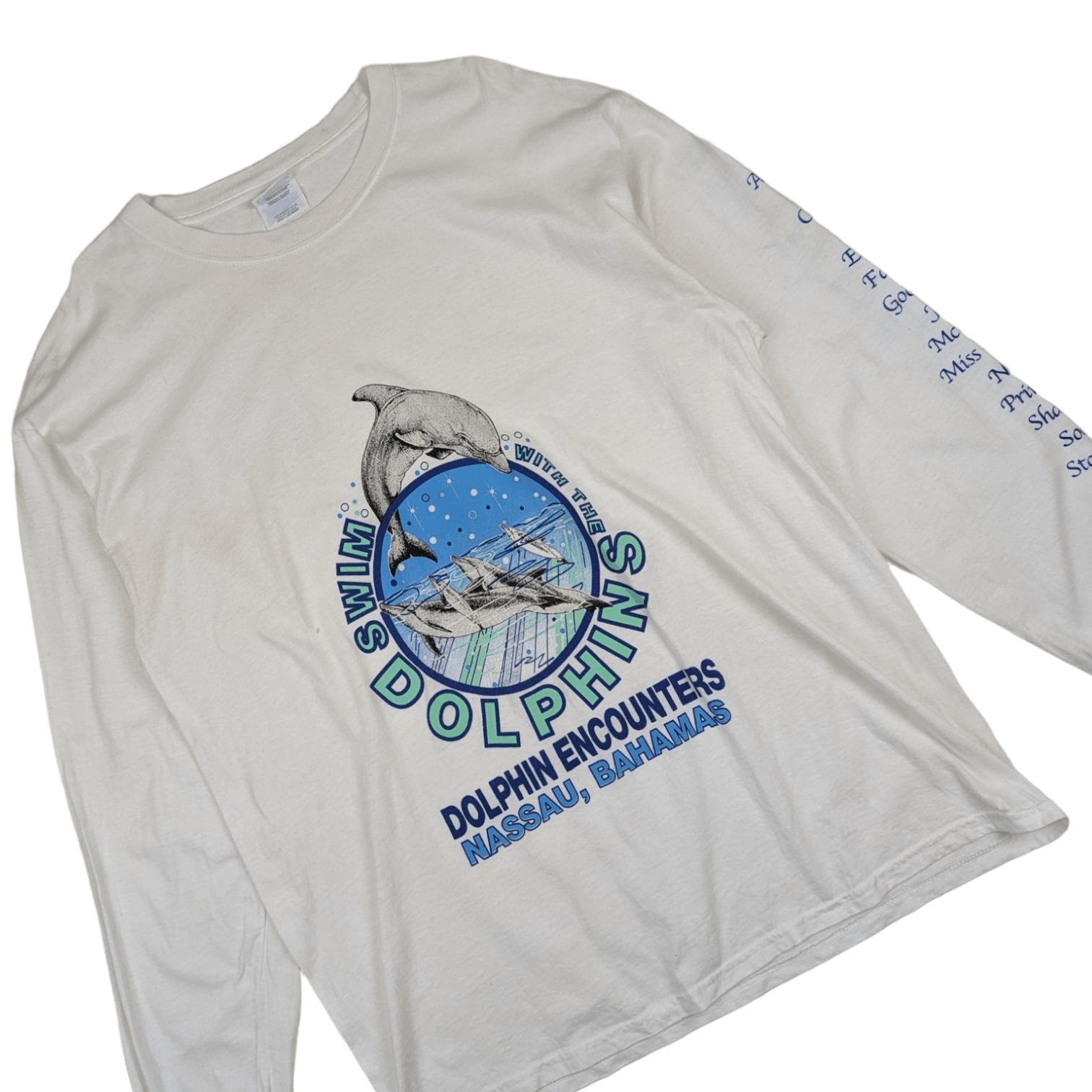 Hanes Vintage 2000's DOLPHIN'S Graphic Long Sleeve T-Shirt Size US L / EU 52-54 / 3 - 3 Thumbnail
