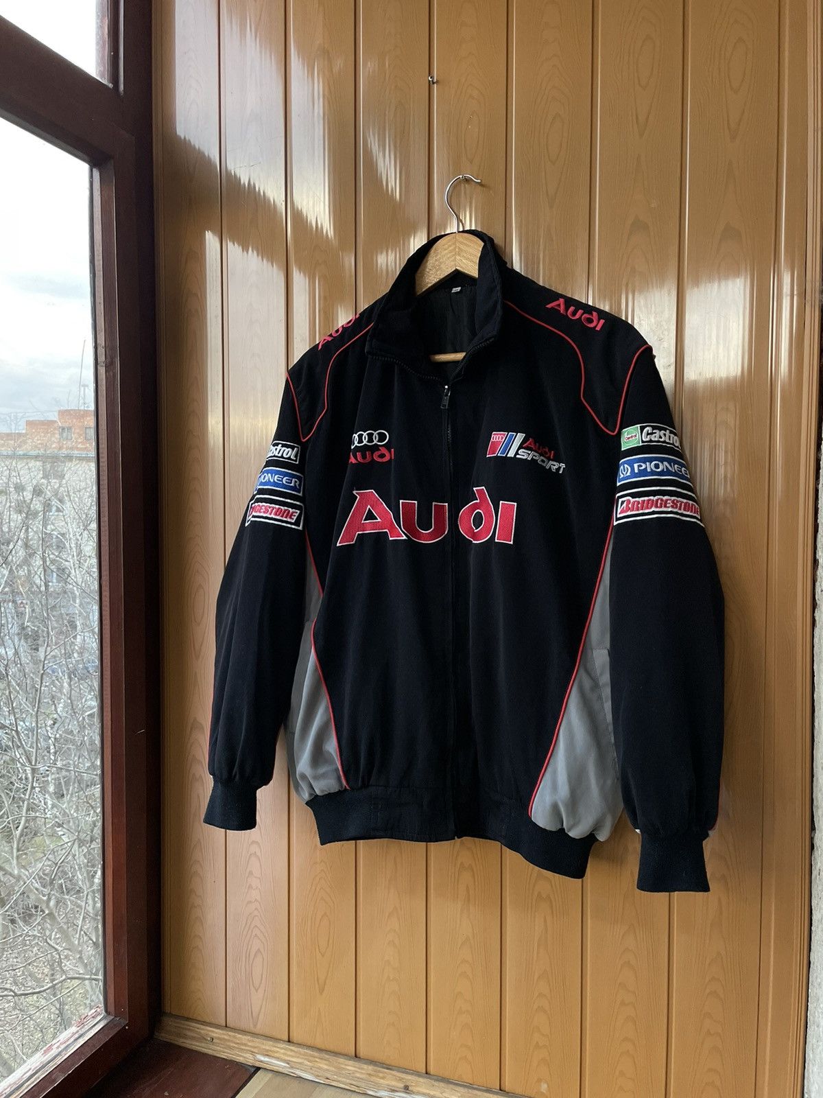 image of Vintage Audi Racing Jacket Y2K in Black, Men's (Size Medium)