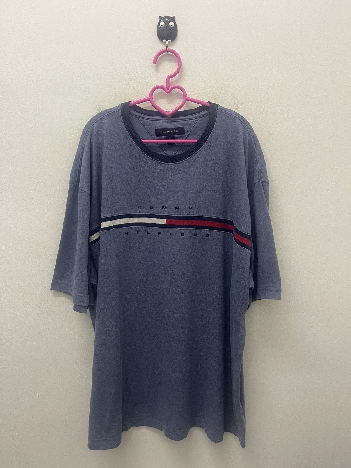 image of Tommy Hilfiger Spell Out Embroidered in Blue, Men's (Size 2XL)