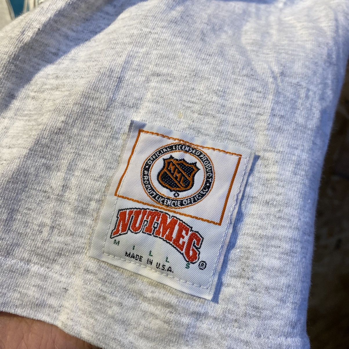 NHL × Nutmeg × Vintage VINTAGE RARE‼️NHL Sharks By Nutmeg Mills Made In USA T-Shirt Size US XL / EU 56 / 4 - 7 Thumbnail