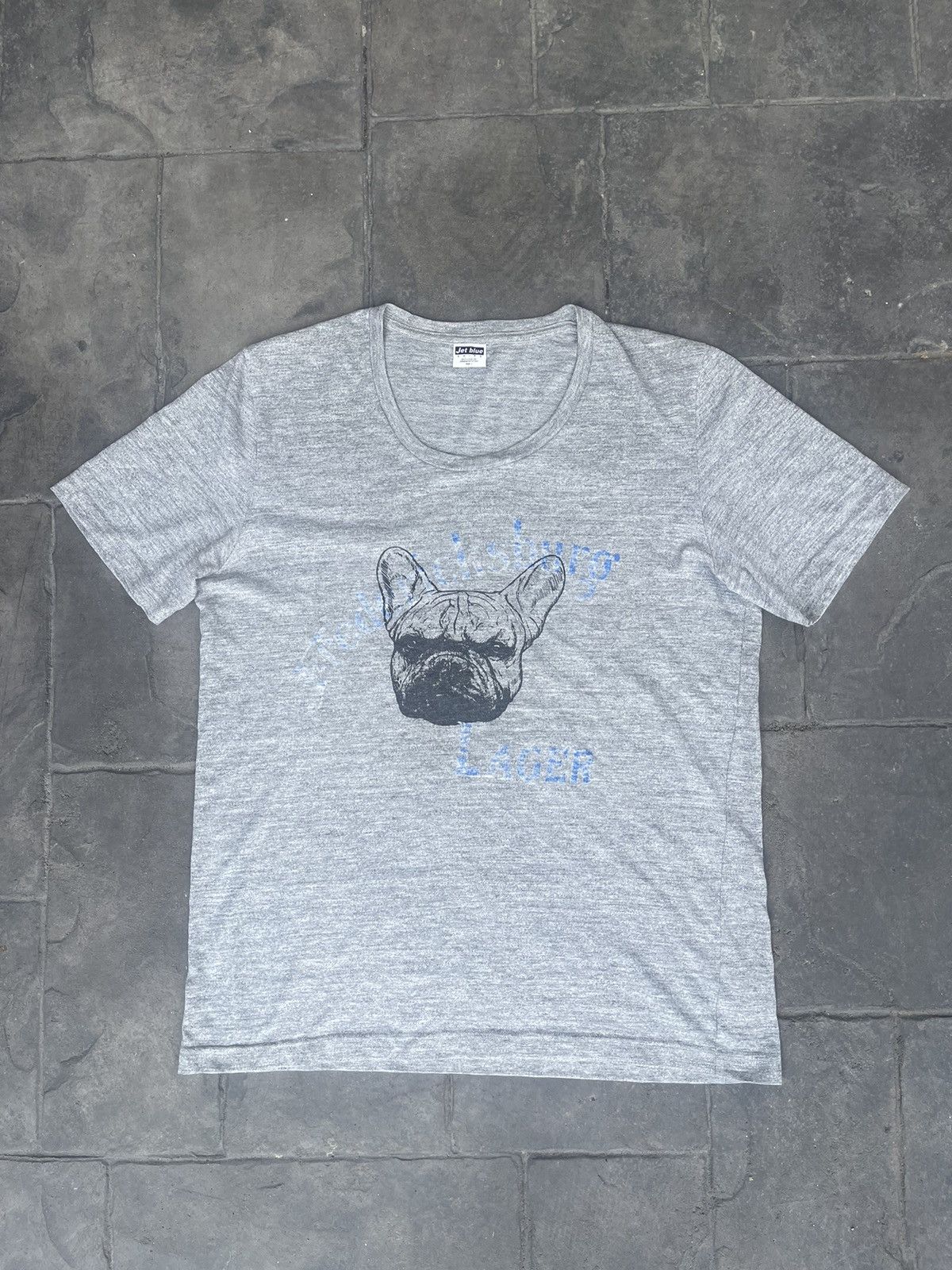 image of Japan Made Ships Jet Blue Fredericksburg Lager Exclusive Tee in Grey, Women's (Size Large)