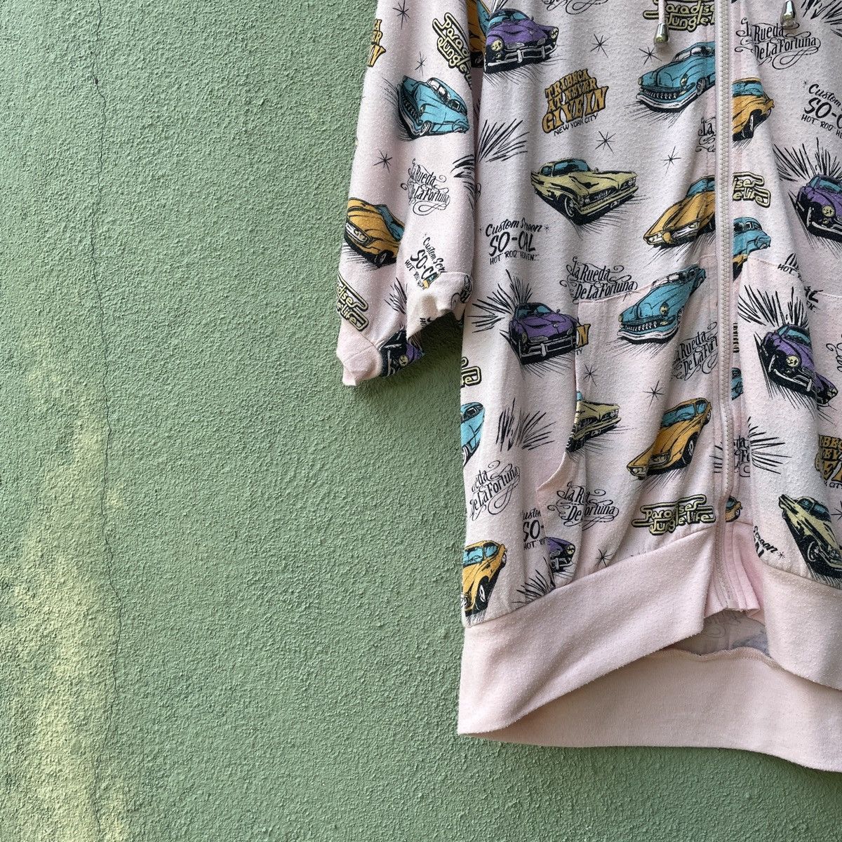 Japanese Brand Vtg PLEIN BEAUTE Full Print Cars Zipper Hooded Sweatshirt Size US M / EU 48-50 / 2 - 4 Thumbnail
