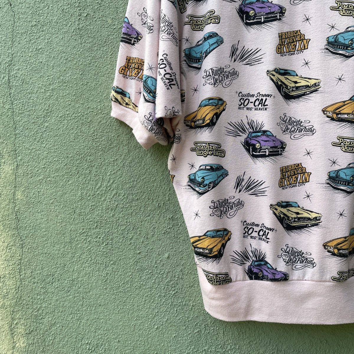 Japanese Brand Vtg PLEIN BEAUTE Full Print Cars Zipper Hooded Sweatshirt Size US M / EU 48-50 / 2 - 8 Thumbnail