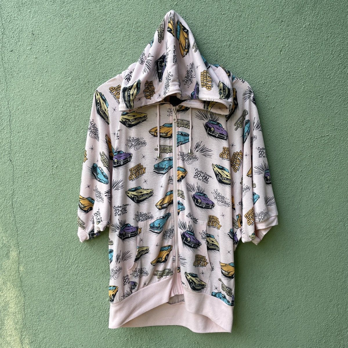 Japanese Brand Vtg PLEIN BEAUTE Full Print Cars Zipper Hooded Sweatshirt Size US M / EU 48-50 / 2 - 1 Thumbnail
