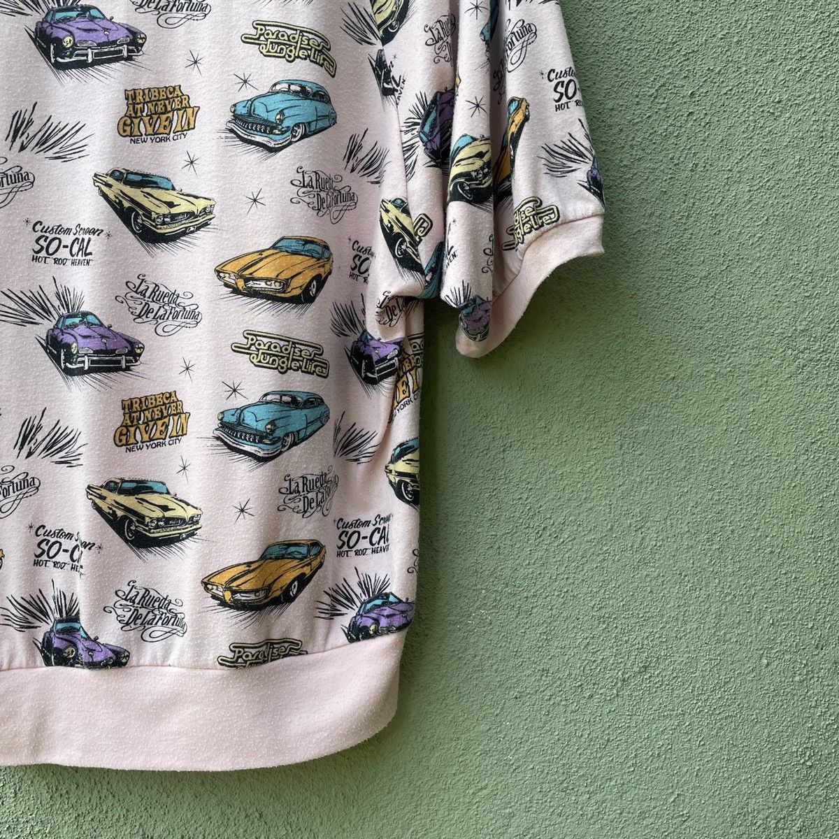 Japanese Brand Vtg PLEIN BEAUTE Full Print Cars Zipper Hooded Sweatshirt Size US M / EU 48-50 / 2 - 9 Thumbnail