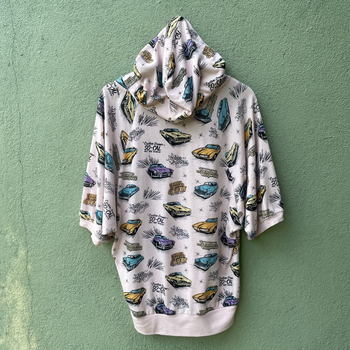 Japanese Brand Vtg PLEIN BEAUTE Full Print Cars Zipper Hooded Sweatshirt Size US M / EU 48-50 / 2 - 11 Thumbnail