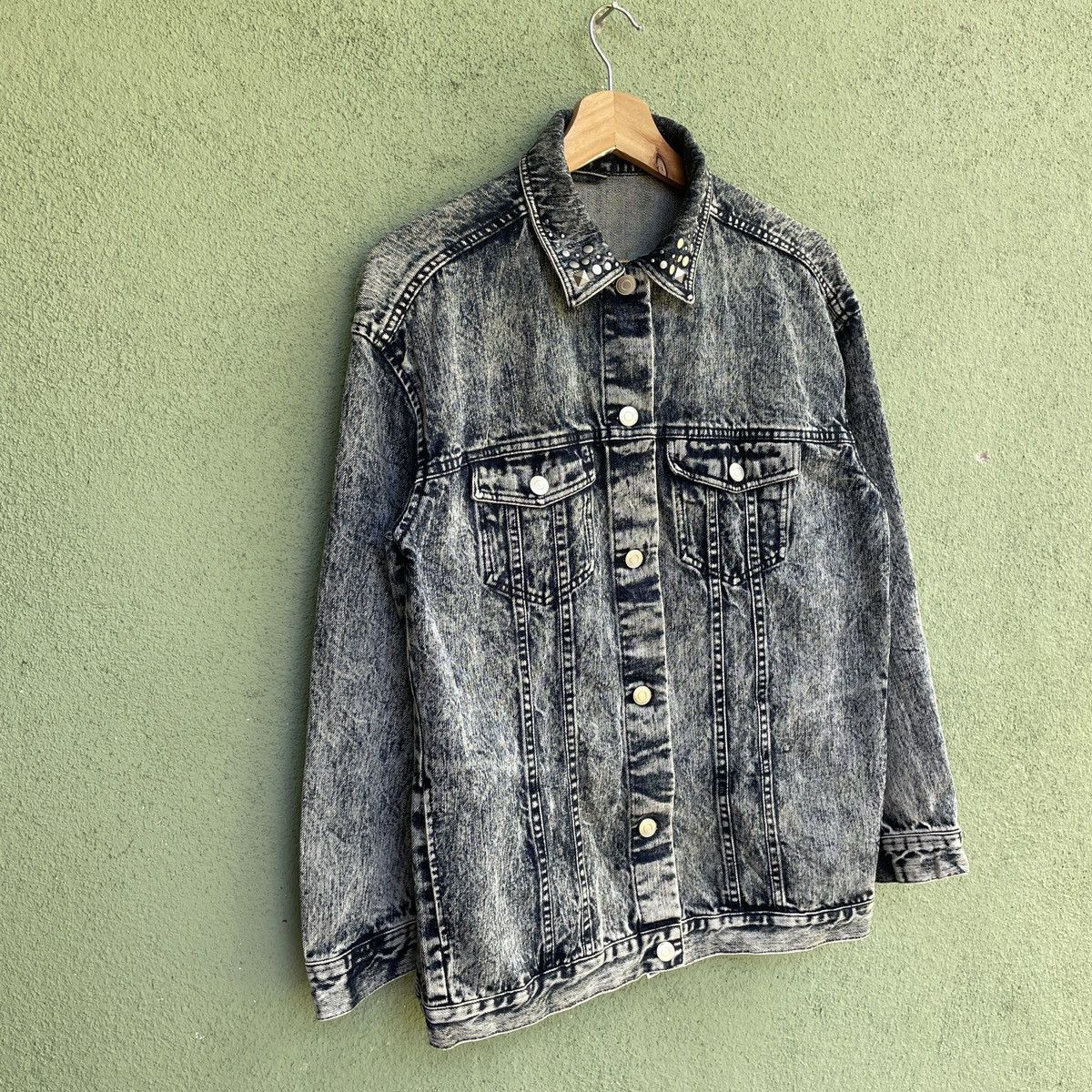 Vintage UNBRANDED Button Ups Asics Wash Denim Jacket