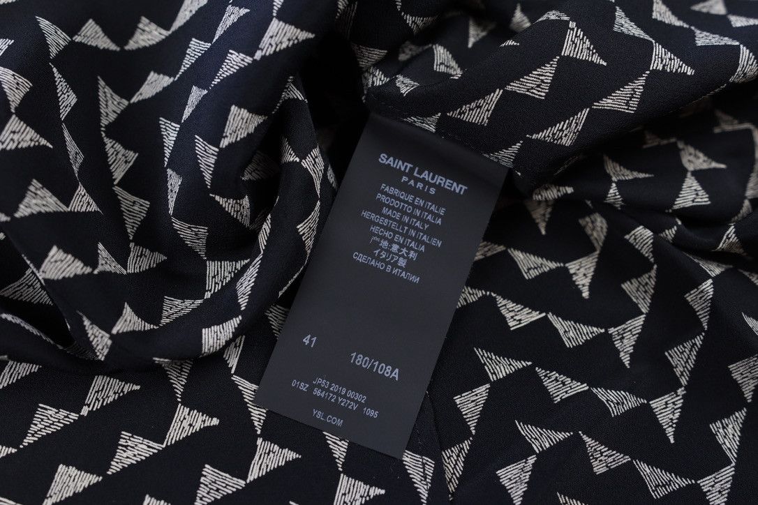 Saint Laurent Paris Saint Laurent Silk Silver Triangle Shirt Size US L / EU 52-54 / 3 - 10 Thumbnail