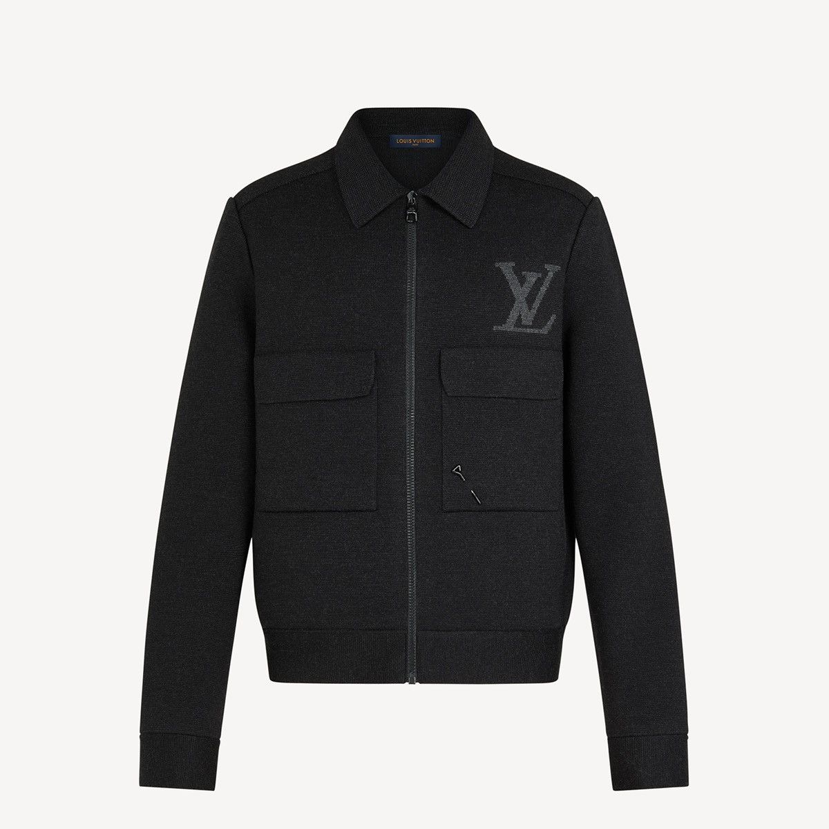 image of Louis Vuitton Zipped Sweater in Black, Men's (Size Large)