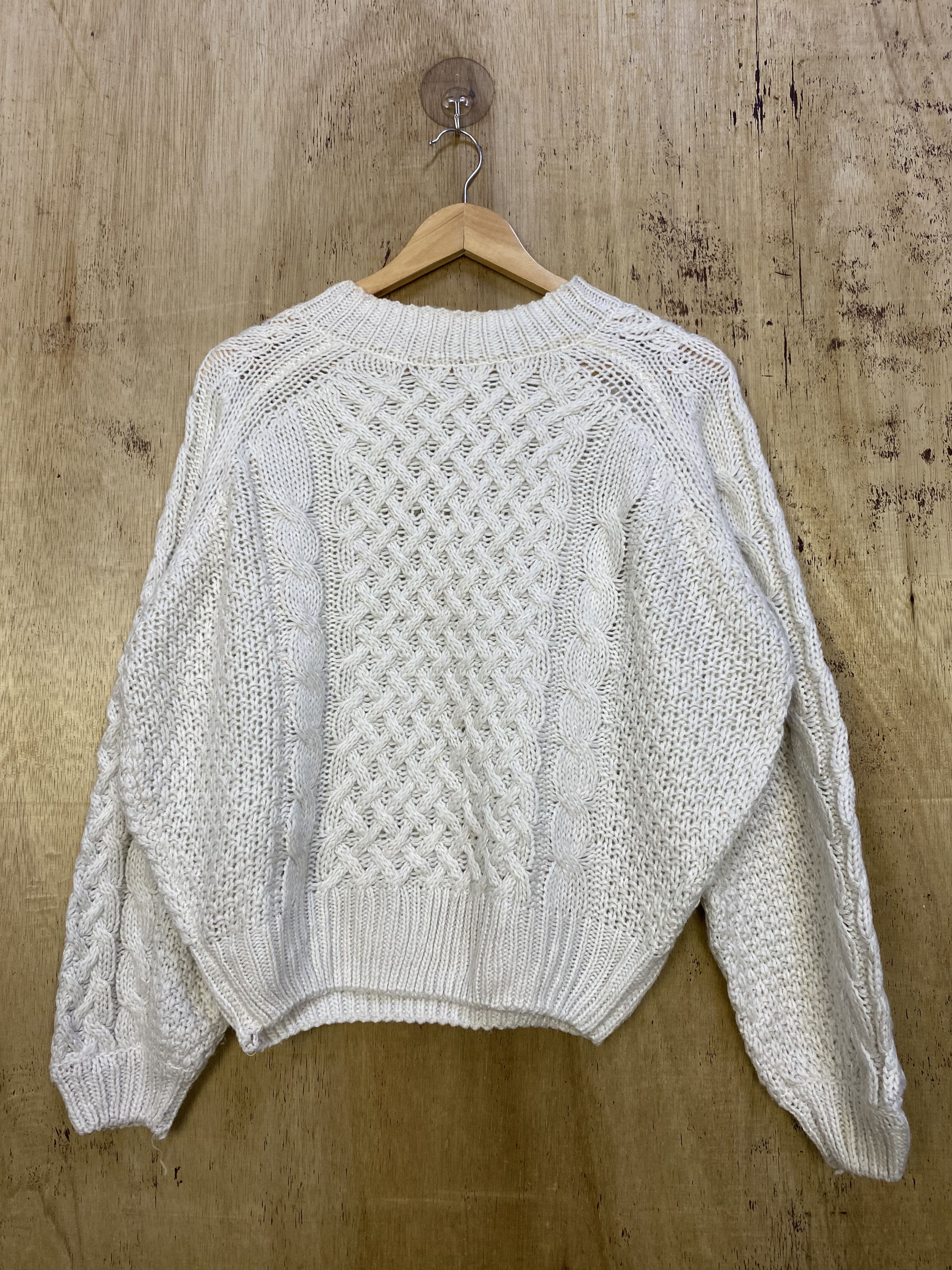 Japanese Brand Crochet Meshnet Cable Knit Sweater #4302