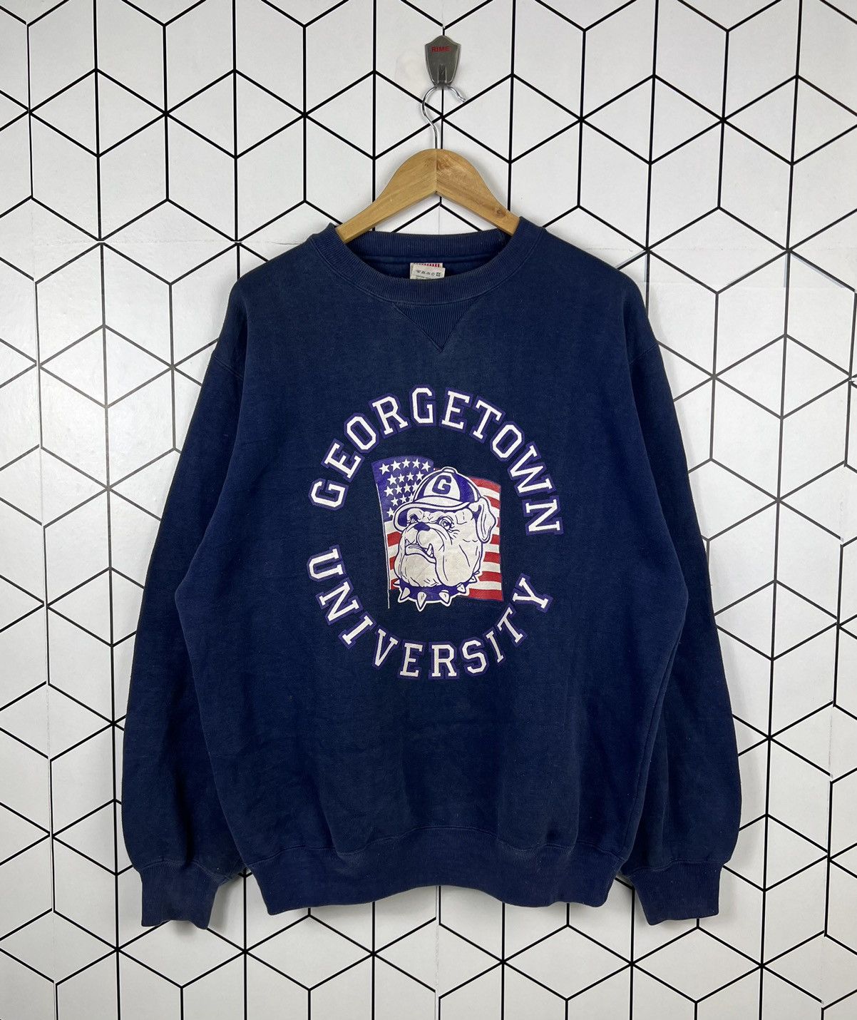 image of American College x Vintage Georgetown University Sweatshirt in Blue, Men's (Size Large)