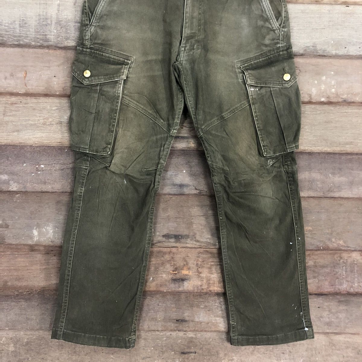 Japanese Brand × StraightFaded Geride Green Multipocket Tactical Cargo Pants #3363 Size US 31 - 3 Thumbnail