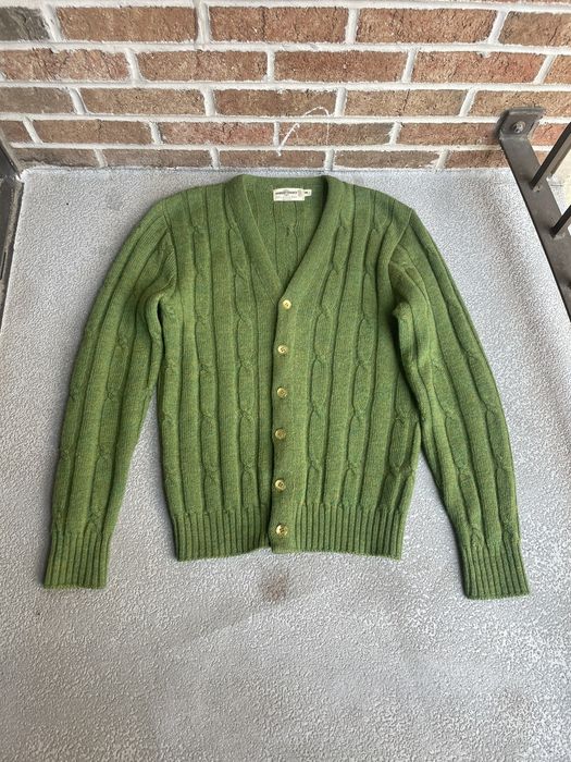 Vintage Vintage 60s/70s Green Virgin Wool Cardigan Sweater | Grailed