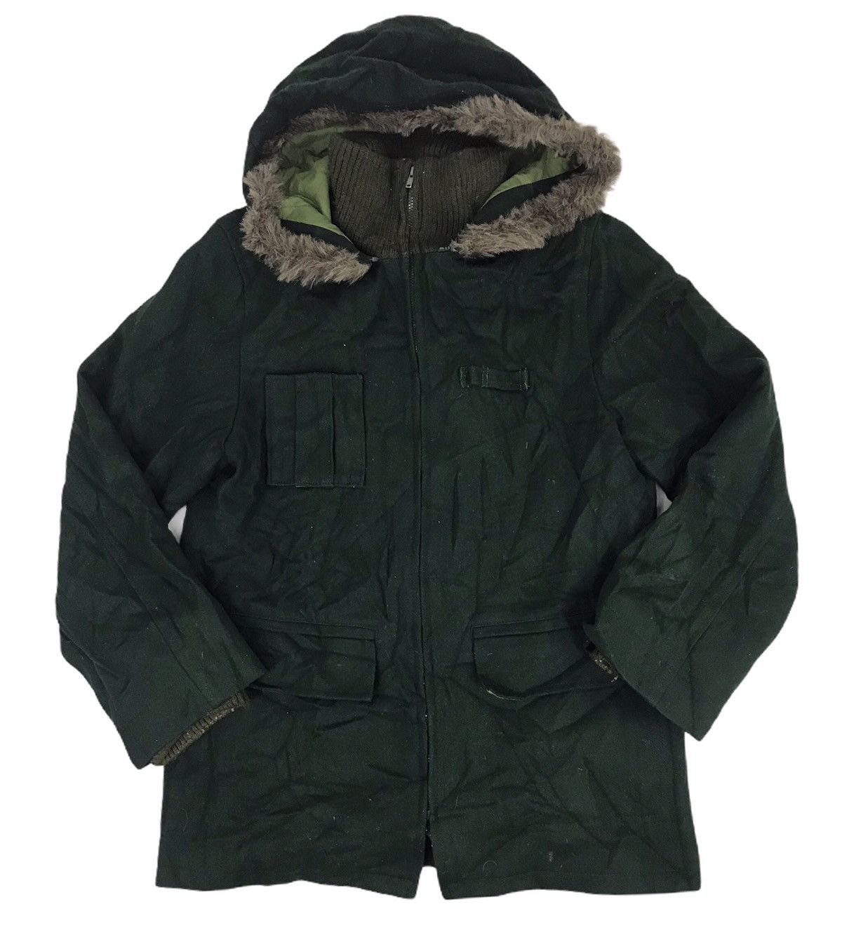 image of Vintage Freaks Of Go Go Spectator Padded Jacket Hoodie Military in Dark Green, Men's (Size Medium)