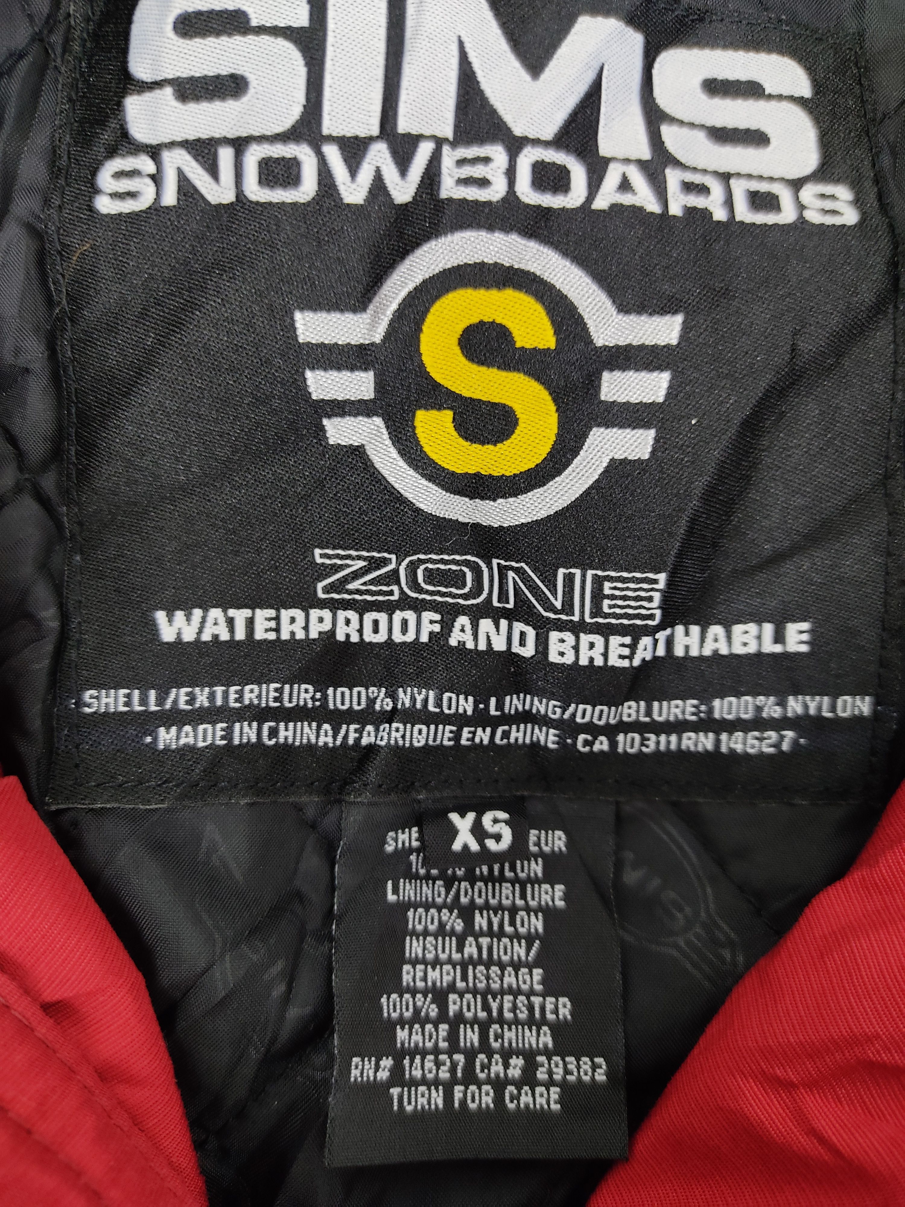 Japanese Brand Sims Snowboard Jacket Waterproof Breatheable Armpit Zipper Size US S / EU 44-46 / 1 - 2 Thumbnail