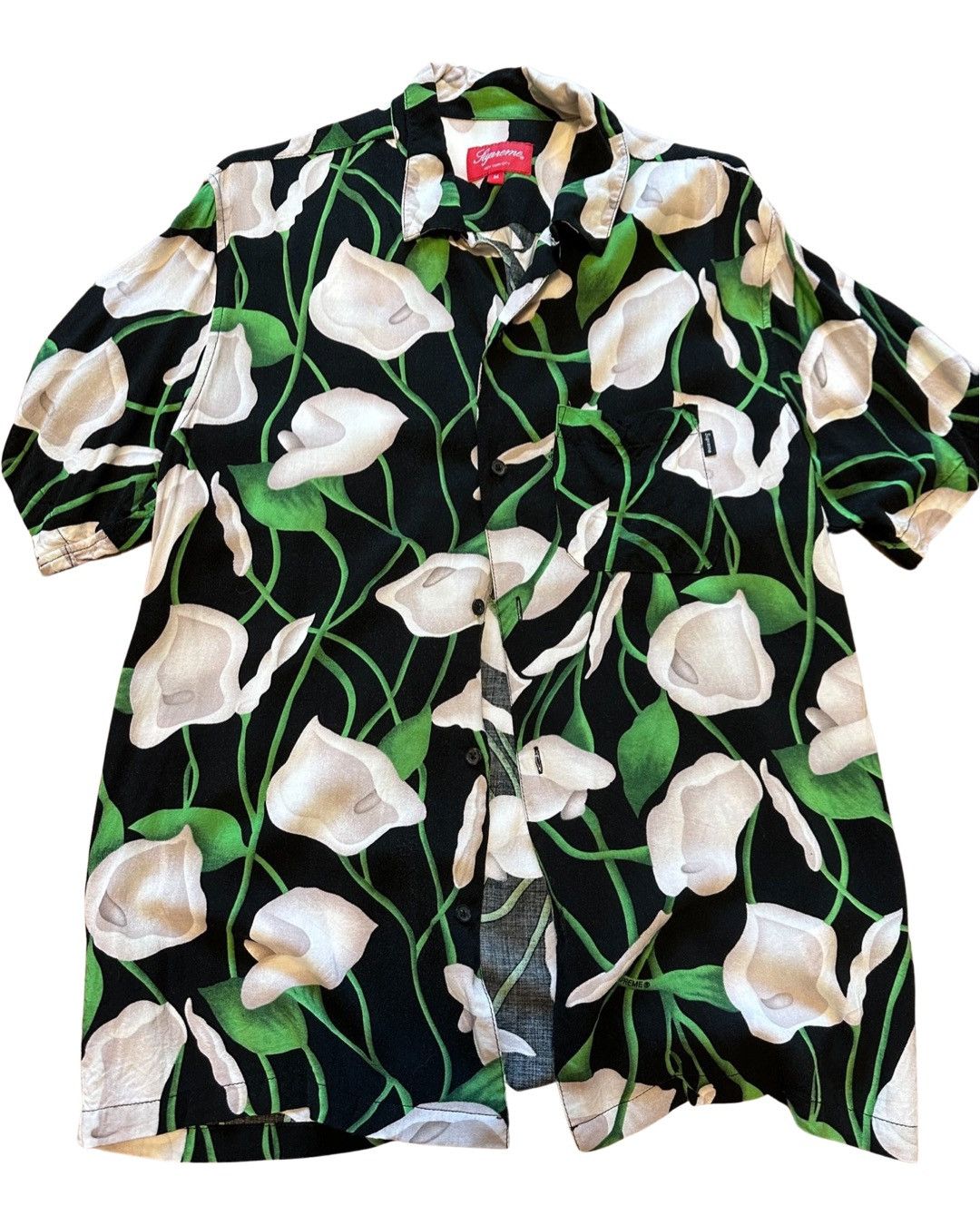 名作】 18SS lily rayon shirt モーガン蔵人襟オープンカラー - シャツ