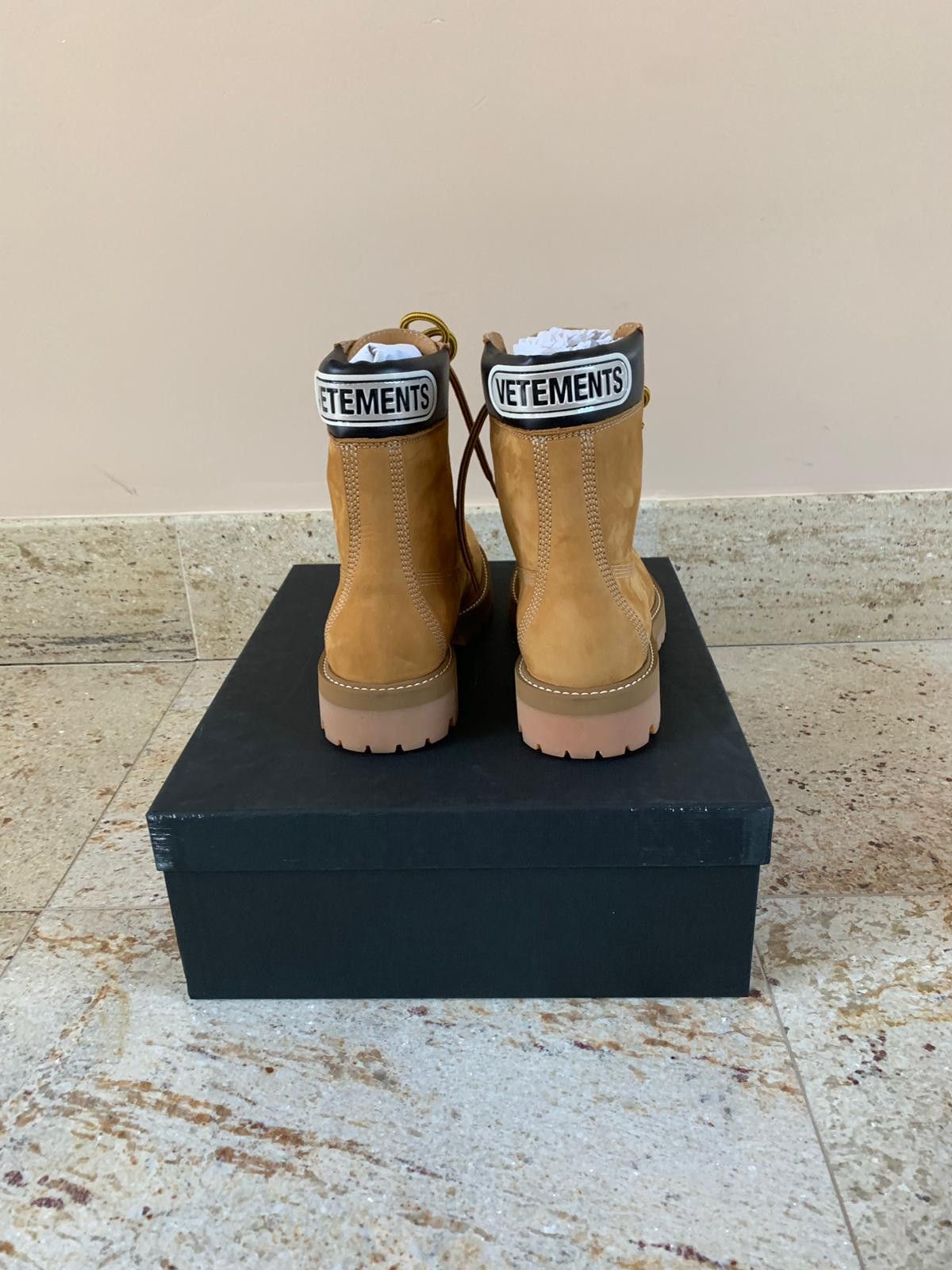 Vetements Logo Cuff Timb Boots in Brown Size US 7 / EU 40 - 4 Thumbnail