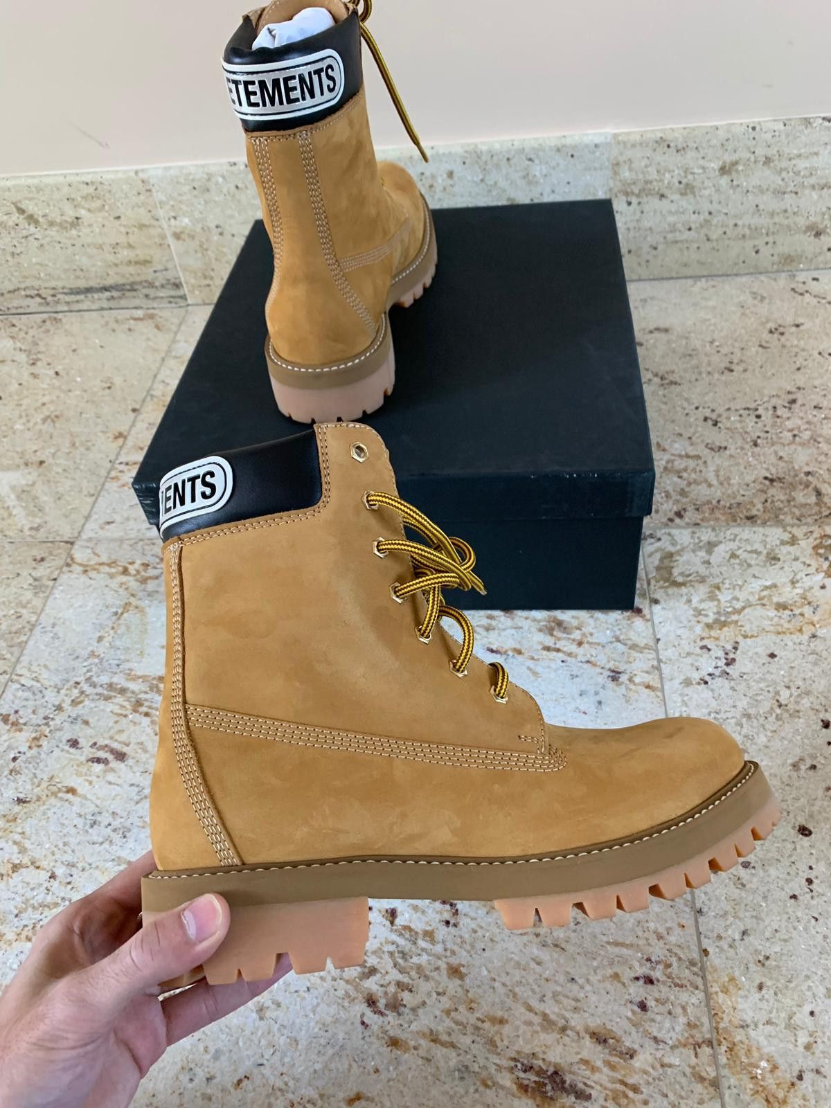 Vetements Logo Cuff Timb Boots in Brown Size US 7 / EU 40 - 6 Thumbnail