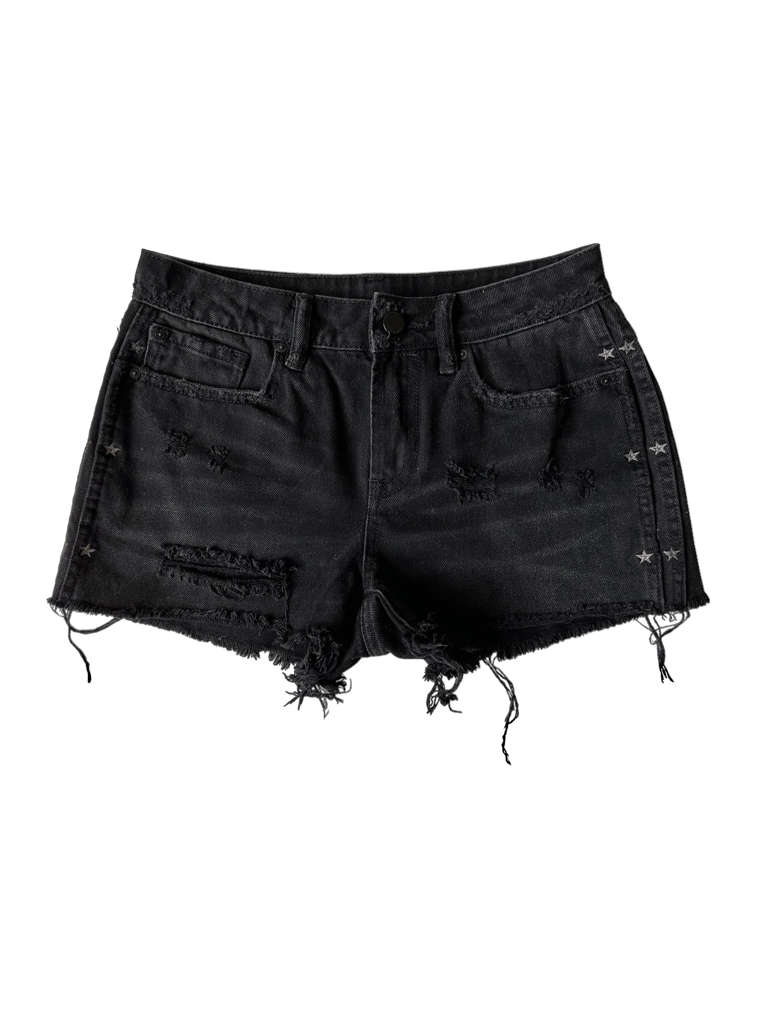 Allsaints AllSaints Serene Denim Shorts Black W25 Size 25" / US 0 / IT 36 - 3 Thumbnail
