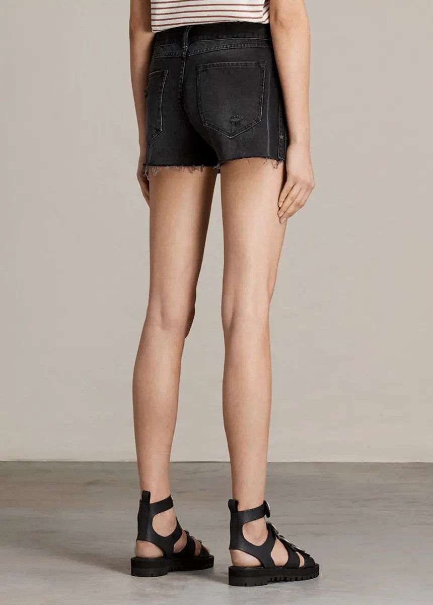 Allsaints AllSaints Serene Denim Shorts Black W25 Size 25" / US 0 / IT 36 - 2 Thumbnail