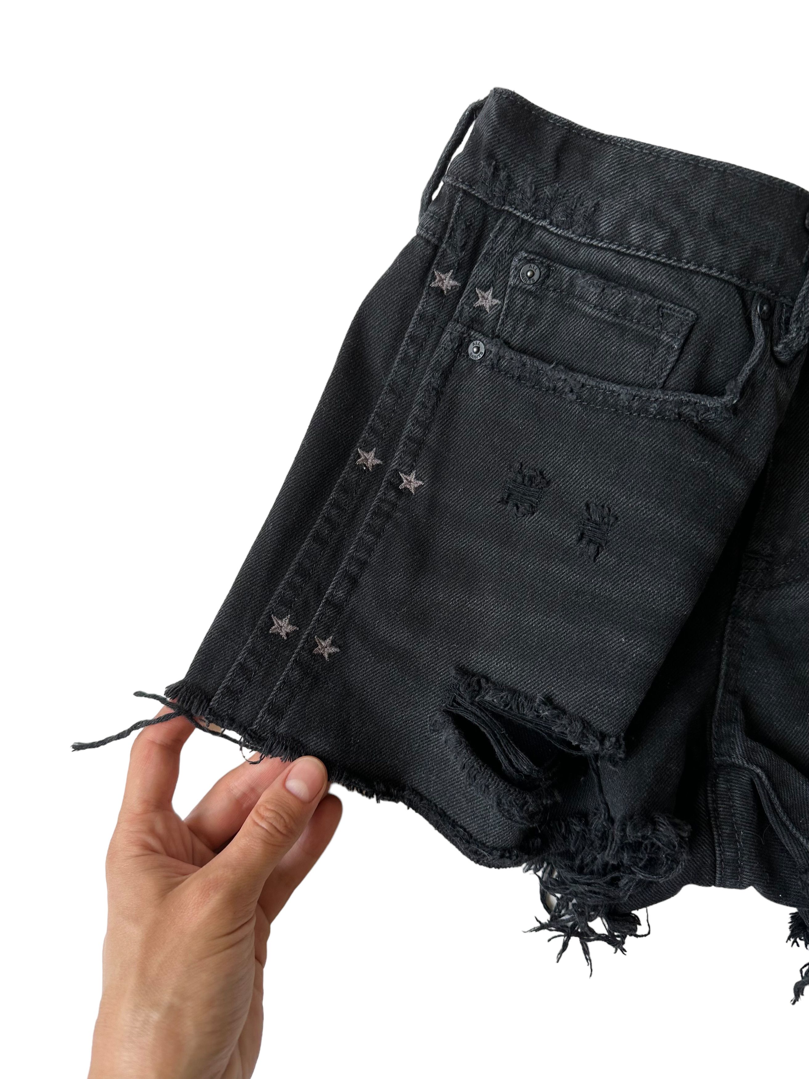 Allsaints AllSaints Serene Denim Shorts Black W25 Size 25" / US 0 / IT 36 - 5 Thumbnail