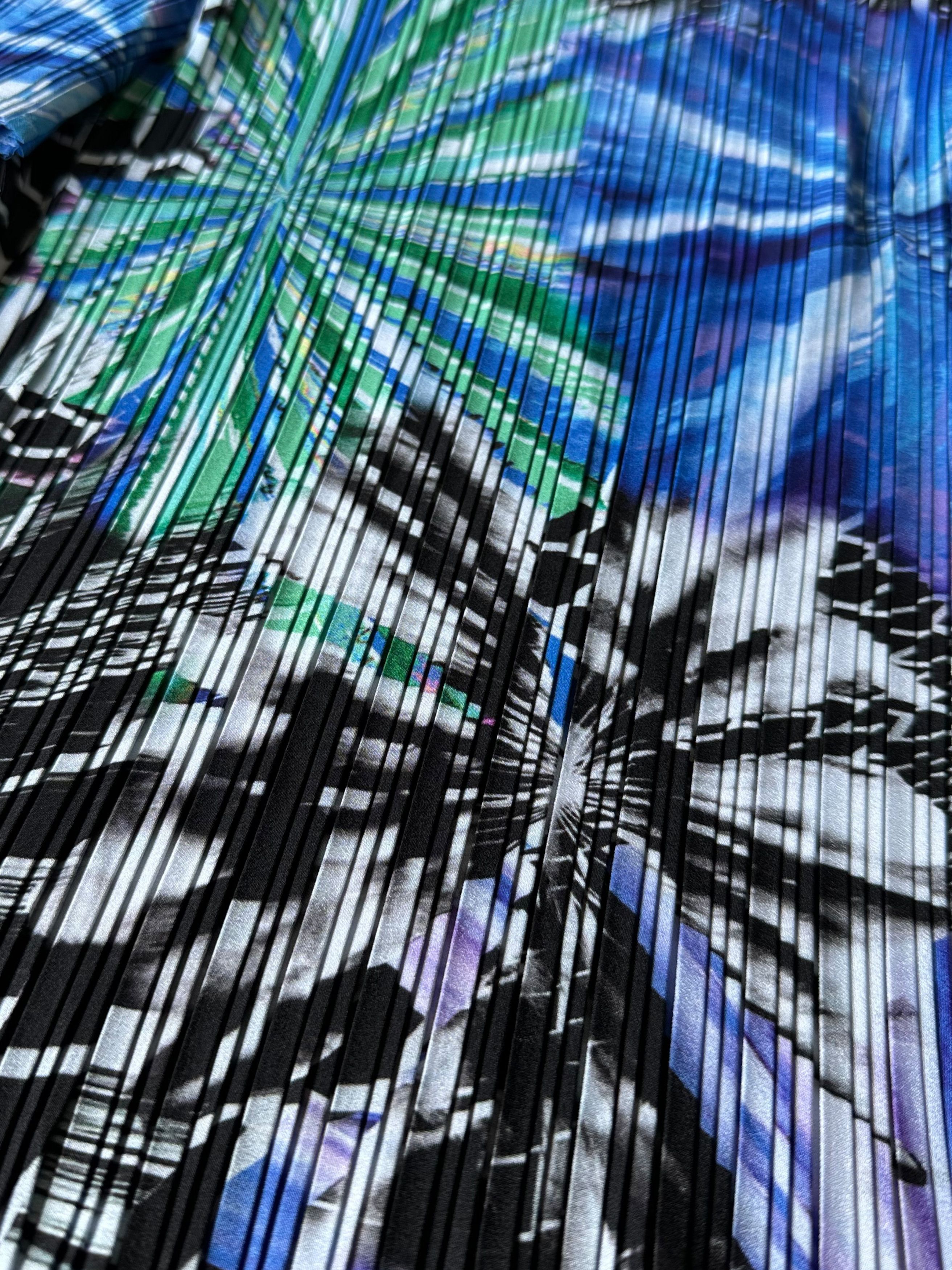 Beauty Beast Vintage Pleated Abstract Print Short Sleeve Shirt Issey Alt Size S / US 4 / IT 40 - 6 Thumbnail