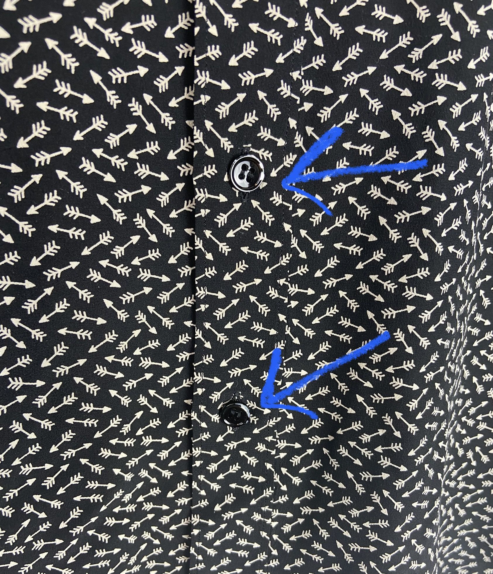 Hedi Slimane × Saint Laurent Paris FW15 Saint Laurent Silk Arrow Shirt Size US M / EU 48-50 / 2 - 12 Thumbnail