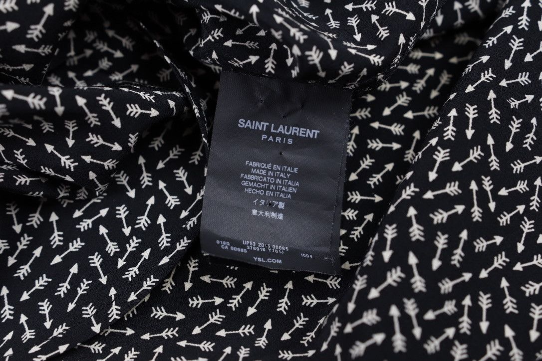Hedi Slimane × Saint Laurent Paris FW15 Saint Laurent Silk Arrow Shirt Size US M / EU 48-50 / 2 - 10 Thumbnail