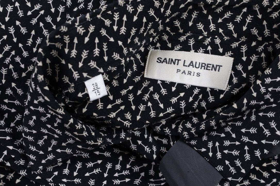 Hedi Slimane × Saint Laurent Paris FW15 Saint Laurent Silk Arrow Shirt Size US M / EU 48-50 / 2 - 9 Thumbnail