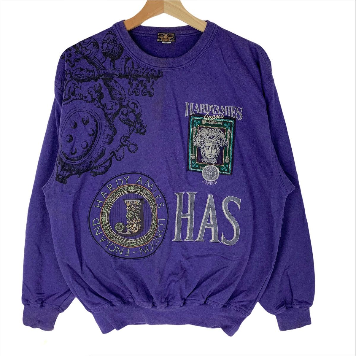 Hardy Amies × Vintage Embroidered Hardy Amies Sweatshirt Size US L / EU 52-54 / 3 - 2 Thumbnail