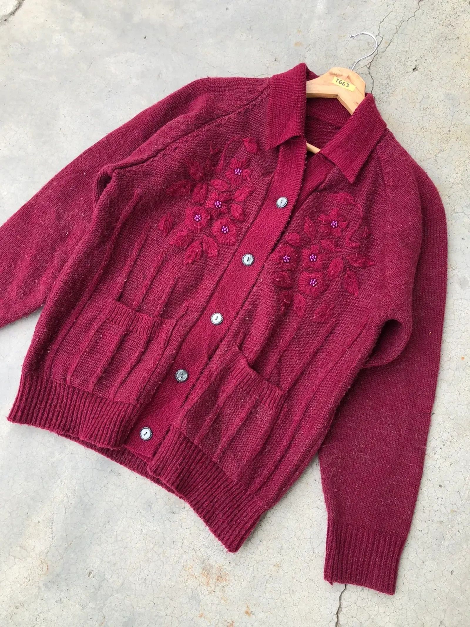 Beauty Beast × Japanese Brand 📌Very Rare Embroidered Jumper Knitting Cardigan/Unisex Size US M / EU 48-50 / 2 - 3 Thumbnail